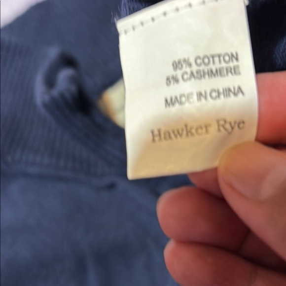 Hawker Rye Blue Zip Up Sweater with Stand-Up Collar - Picture 6 of 7